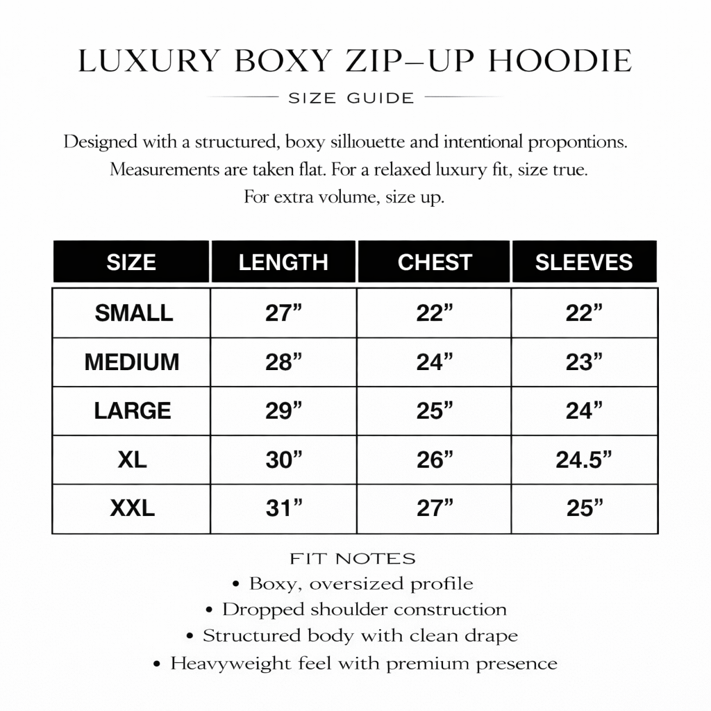 Luxury Boxy Zip-Up Hoodie (20oz)