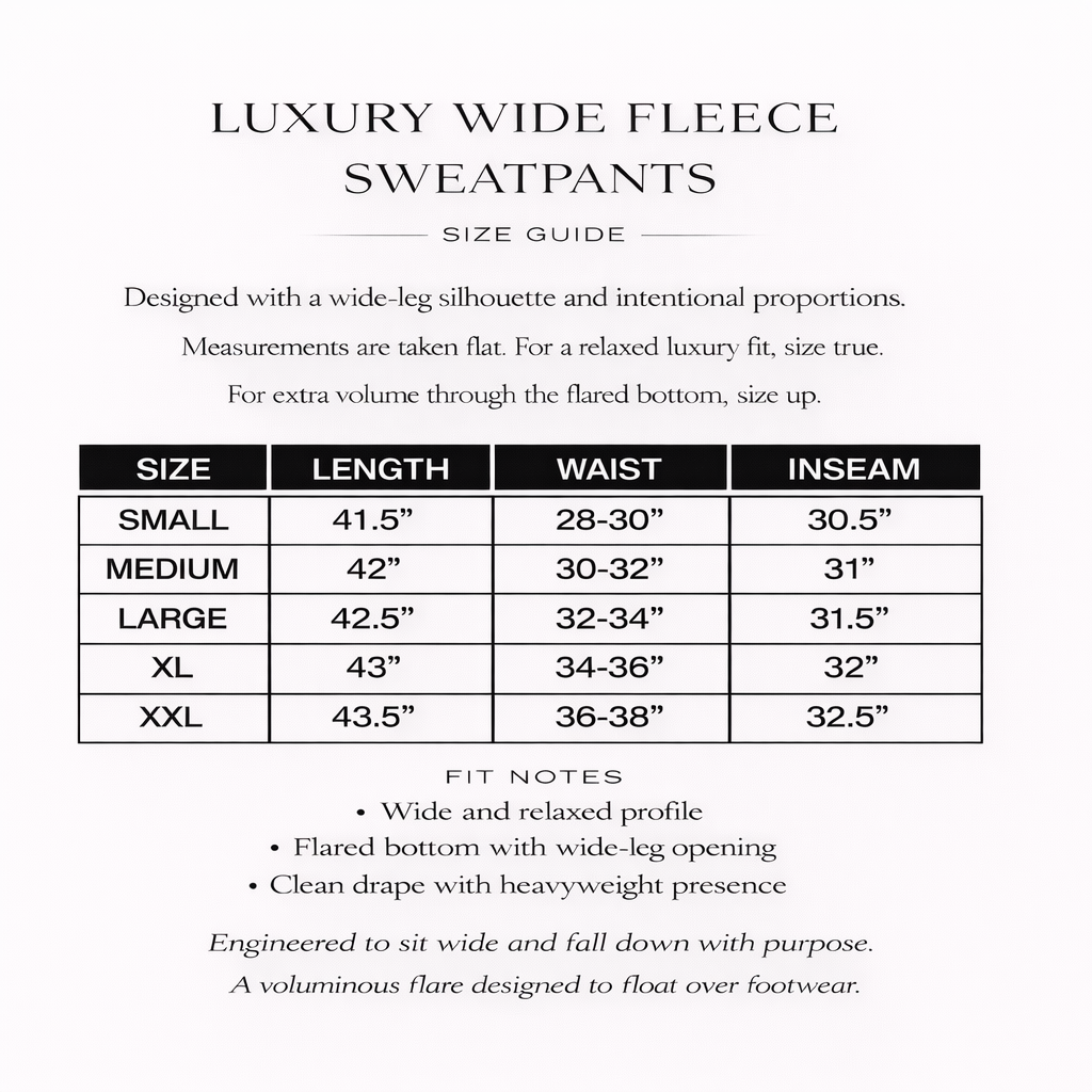 Luxury Fleece Wide Sweatpants w/ Drawstring (20oz)