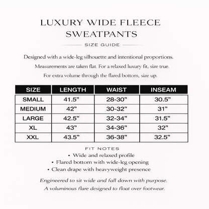 Luxury Fleece Wide Sweatpants w/ Drawstring (20oz)