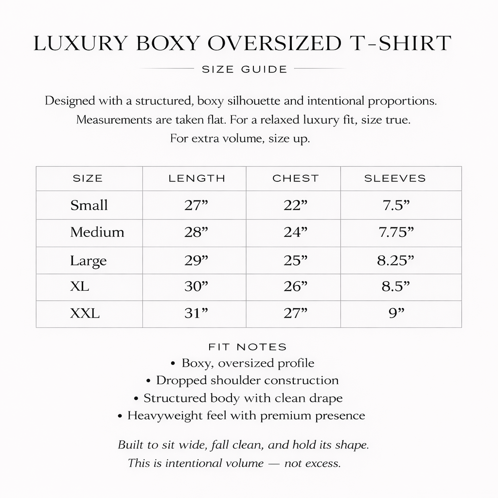 Luxury Oversized T-Shirt Boxy Fit 6.5oz (Heavy Weight)