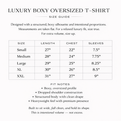 Luxury Oversized T-Shirt Boxy Fit 6.5oz (Heavy Weight)