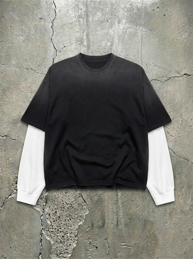 Luxury T-Shirt w/ Waffle Thermal Sleeves (6.5oz)