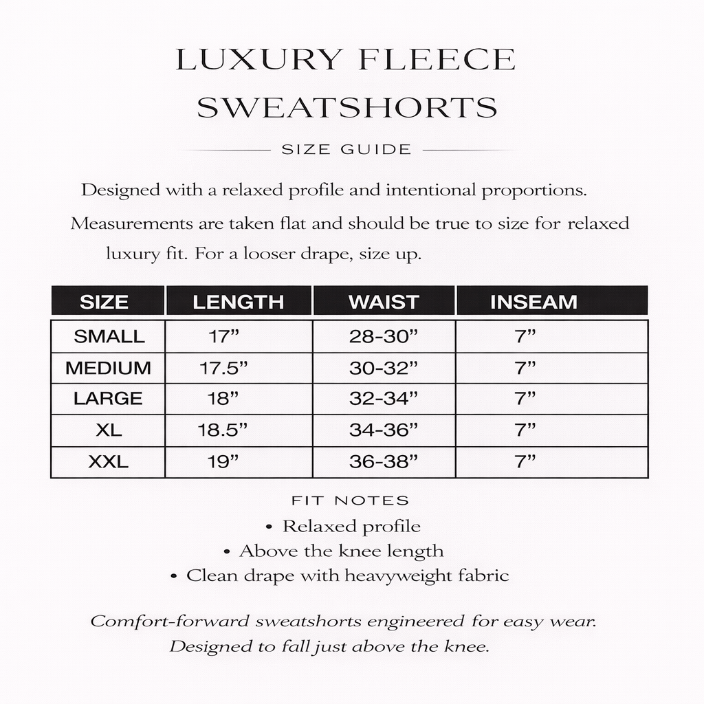 Luxury Fleece Sweatshorts w/ Drawstring (20oz)