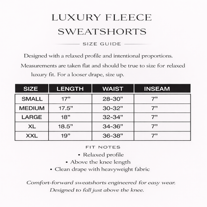 Luxury Fleece Sweatshorts w/ Drawstring (20oz)
