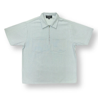 FXN Menswear® Stripped Zip Collar Shirt