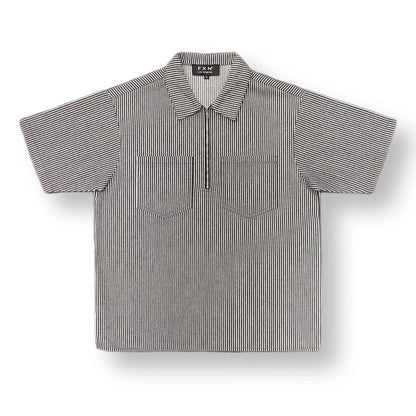 FXN Menswear® Stripped Zip Collar Shirt