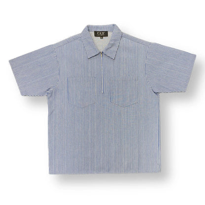 FXN Menswear® Stripped Zip Collar Shirt